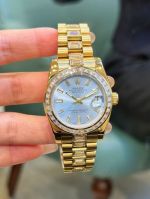 Rolex Datejust 31mm Lady Watch18K Gold Baguette-Cut Diamond Ice-Blue Face 